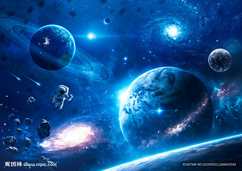 外太空宇宙星球隕石黑洞銀河背景