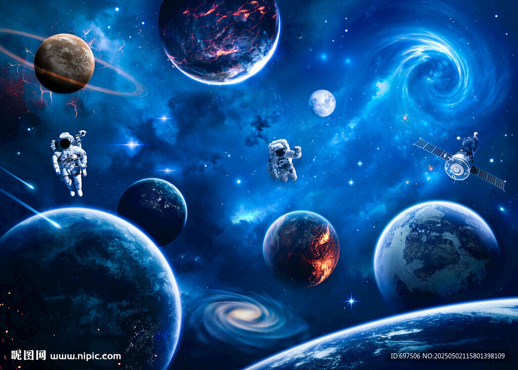 太空星球銀河宇宙黑洞宇航員背景