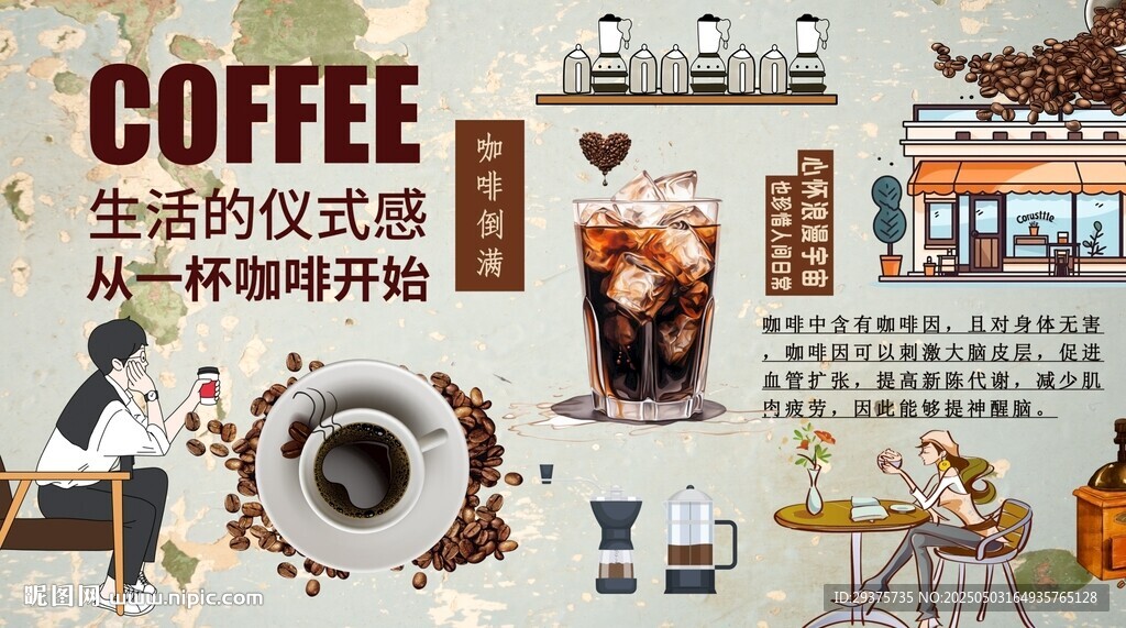 復(fù)古咖啡館背景墻