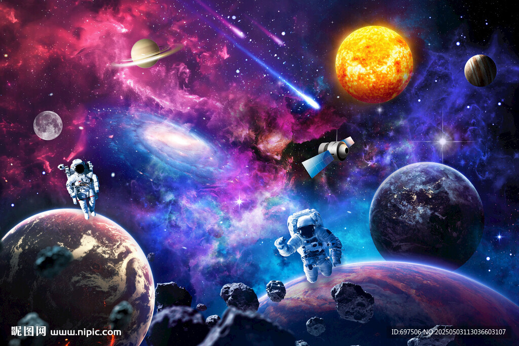 宇宙星球太空宇航員隕石黑洞背景