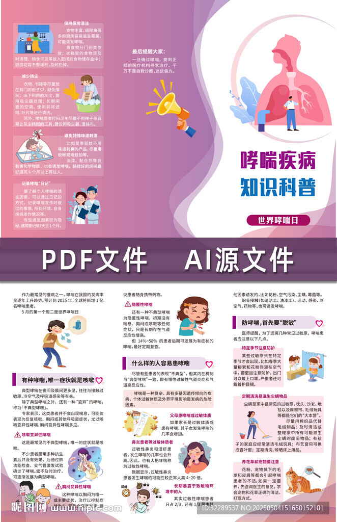 哮喘疾病知識科普三折頁