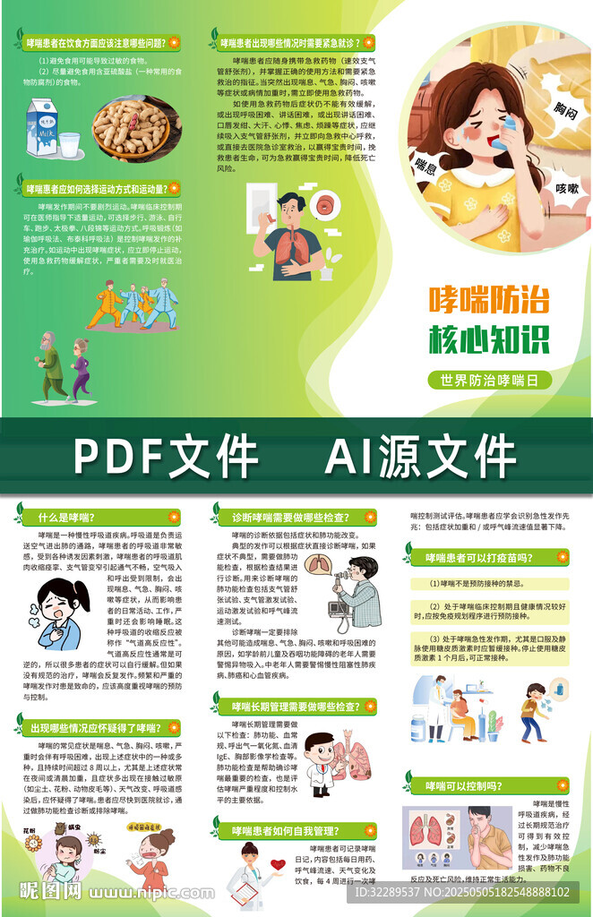 哮喘防治核心知識(shí)三折頁(yè)