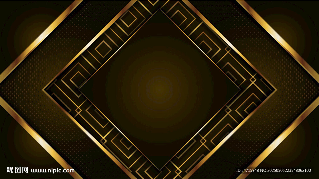 黑金幾何邊框背景圖