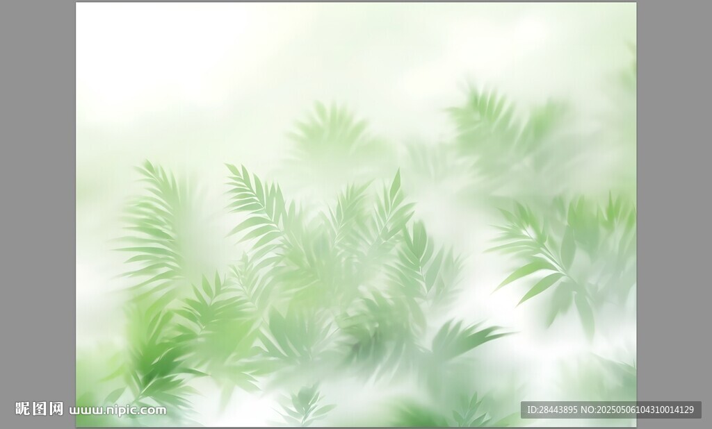 清新綠葉背景圖