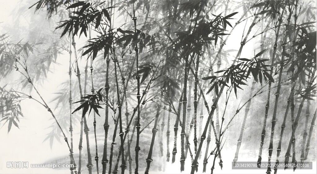 水墨竹林背景貼圖