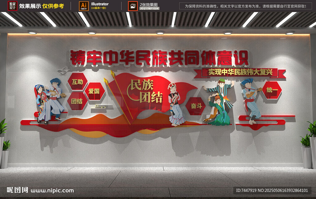民族團結標語 黨建文化墻