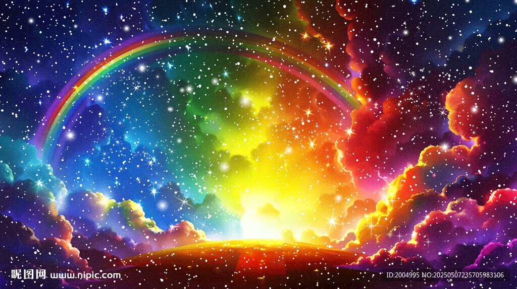 夢幻彩虹星空星云