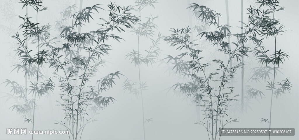 水墨竹林
