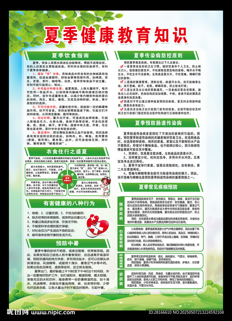 夏季健康教育知識海報