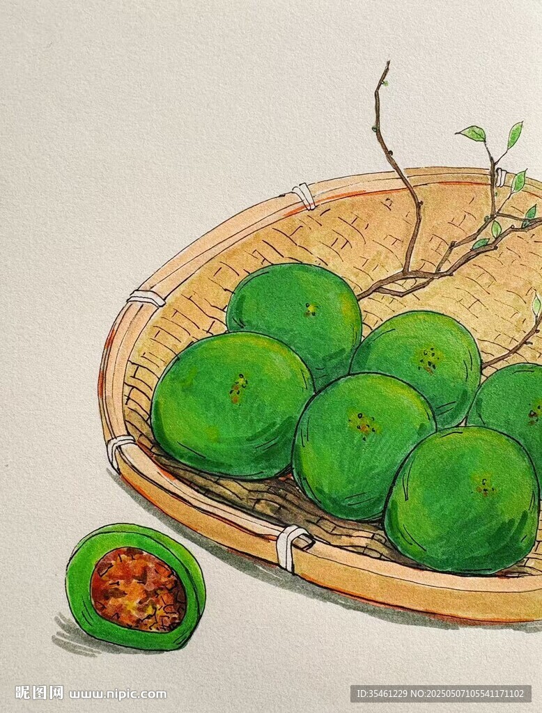 青團手繪圖