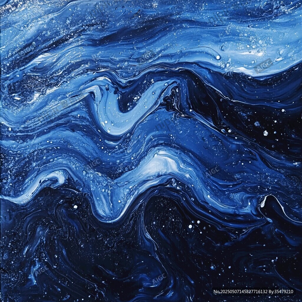 藍色夢幻流體藝術紋理