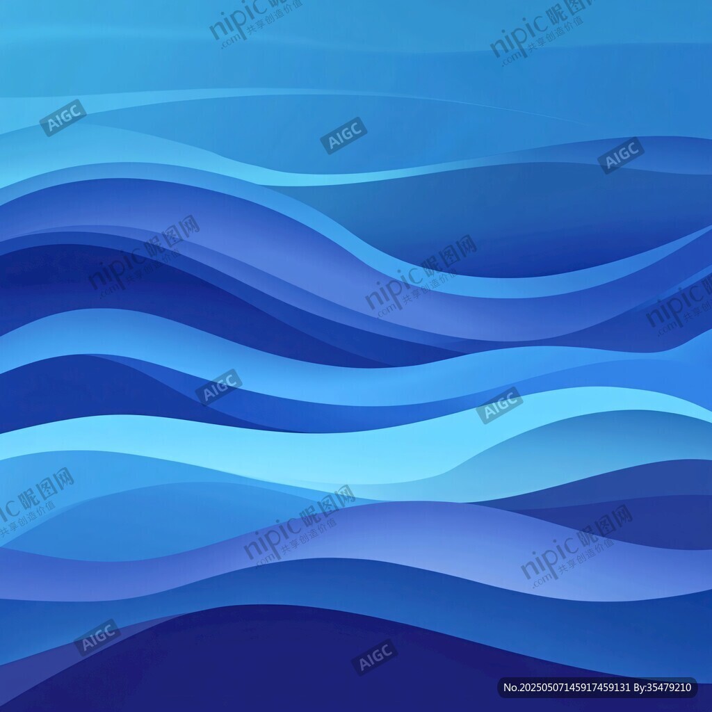 藍色波浪抽象背景圖案