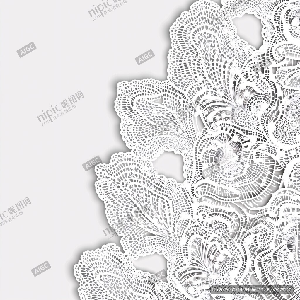 白色精致蕾絲花邊圖案