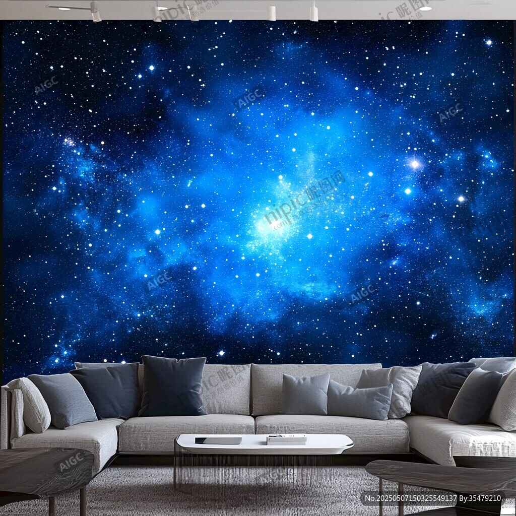 夢幻星空客廳背景墻裝飾