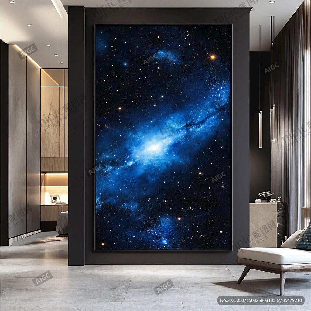 室內(nèi)璀璨星空壁畫(huà)裝飾