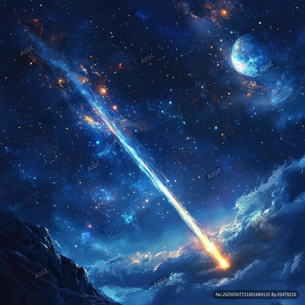 夢幻流星劃過璀璨星空