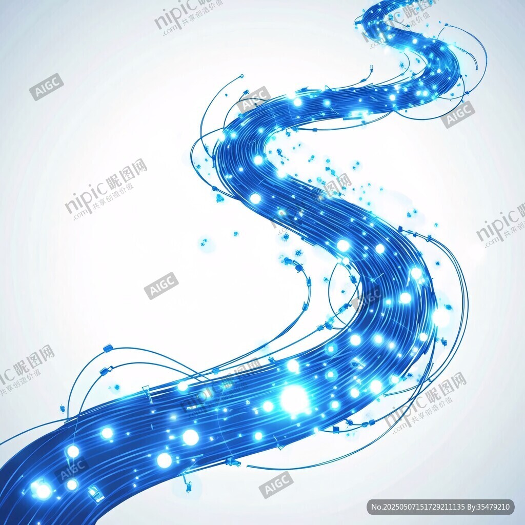 藍(lán)色科技動感光線流線圖