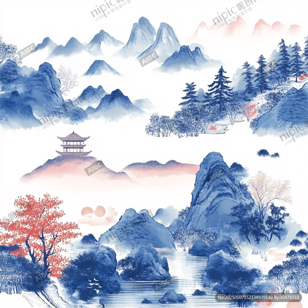水墨山水間的詩(shī)意景致
