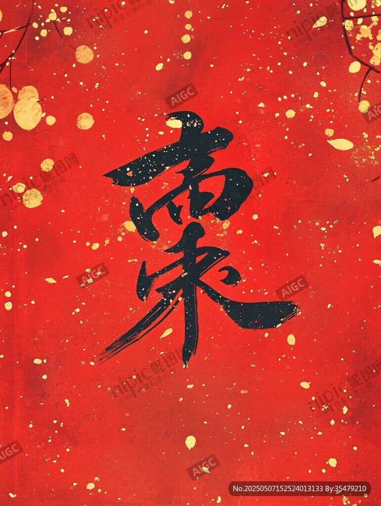 喜慶紅底書法 福 字圖
