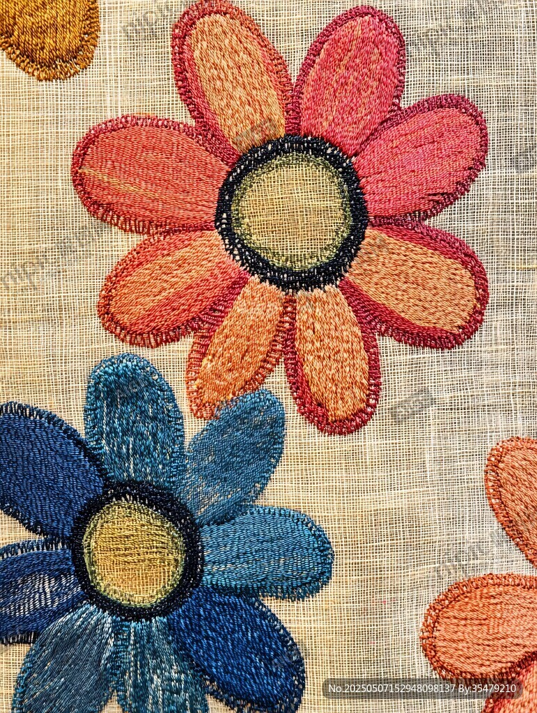 刺繡花卉圖案精美布料