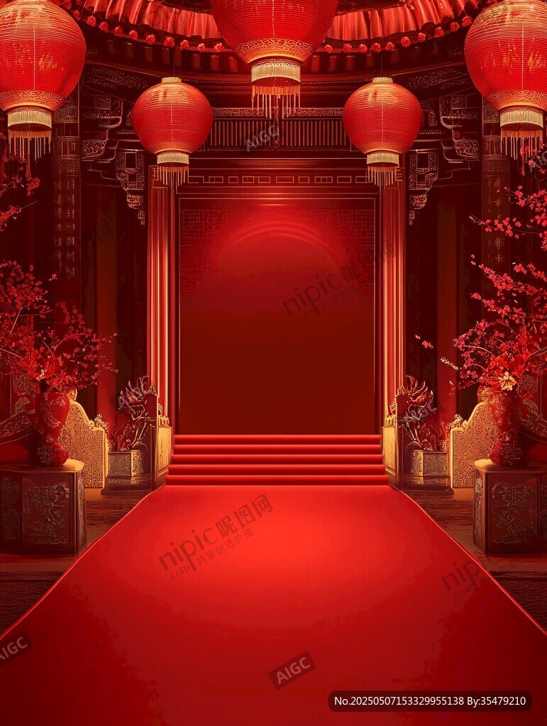 中式紅韻 傳統(tǒng)喜慶迎賓場(chǎng)景