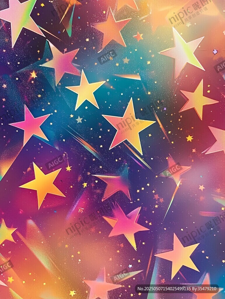 夢幻炫彩星星背景圖案