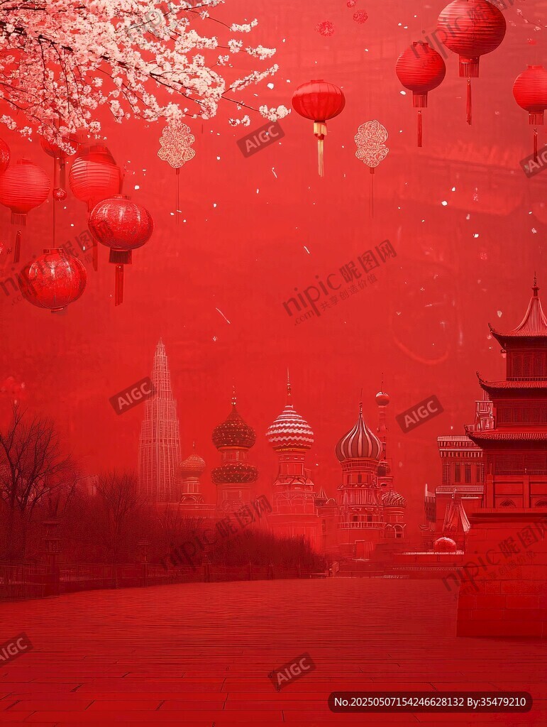 喜慶紅景下的中外建筑風(fēng)光