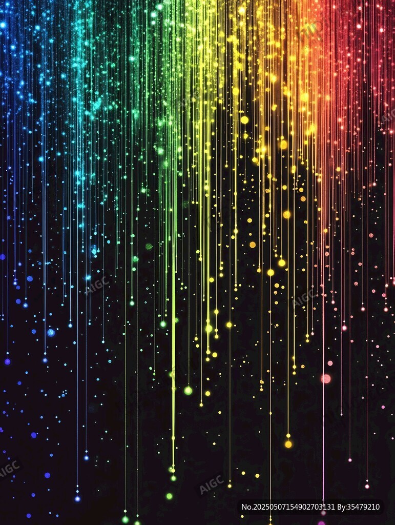 夢幻彩虹色流光背景圖