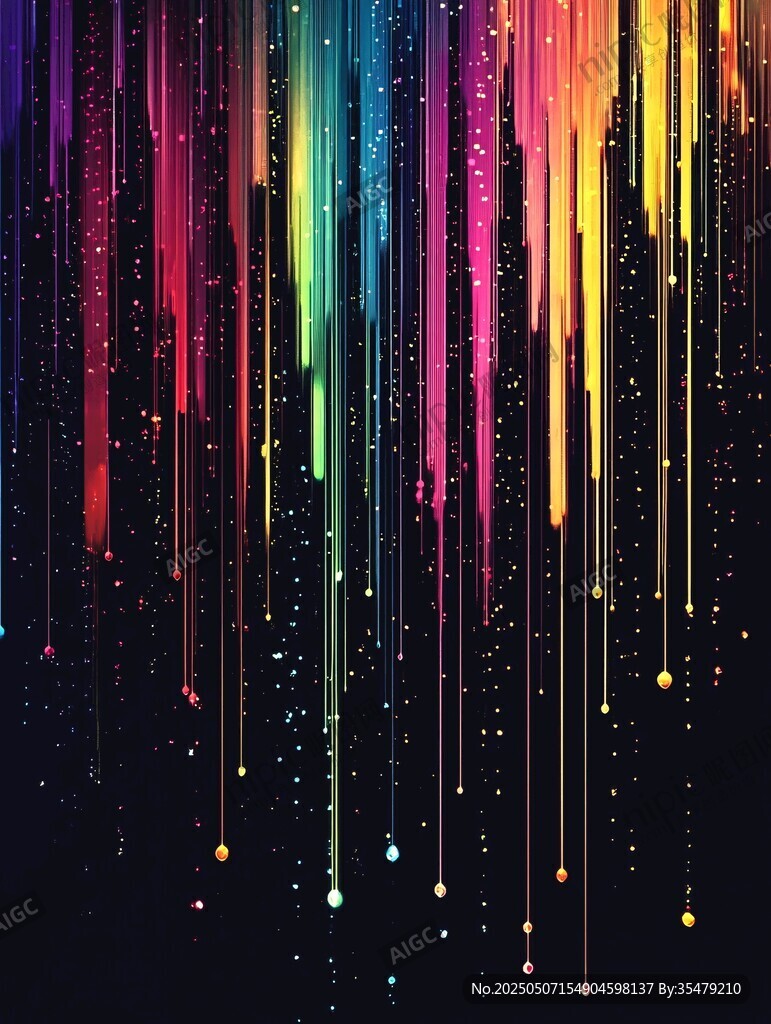 夢幻彩色垂落光影背景圖
