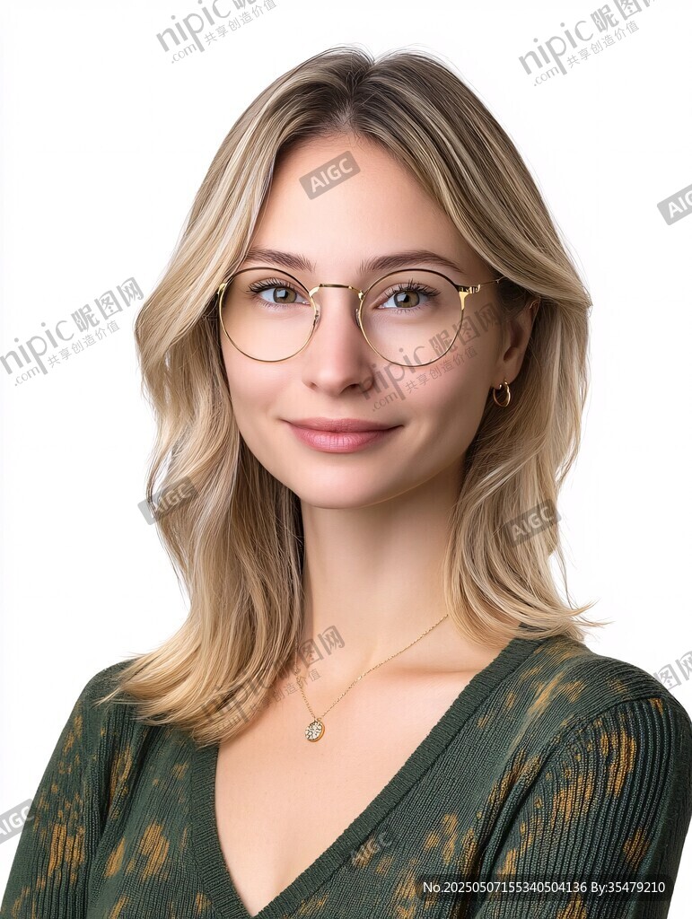 戴眼鏡的優雅金發女子