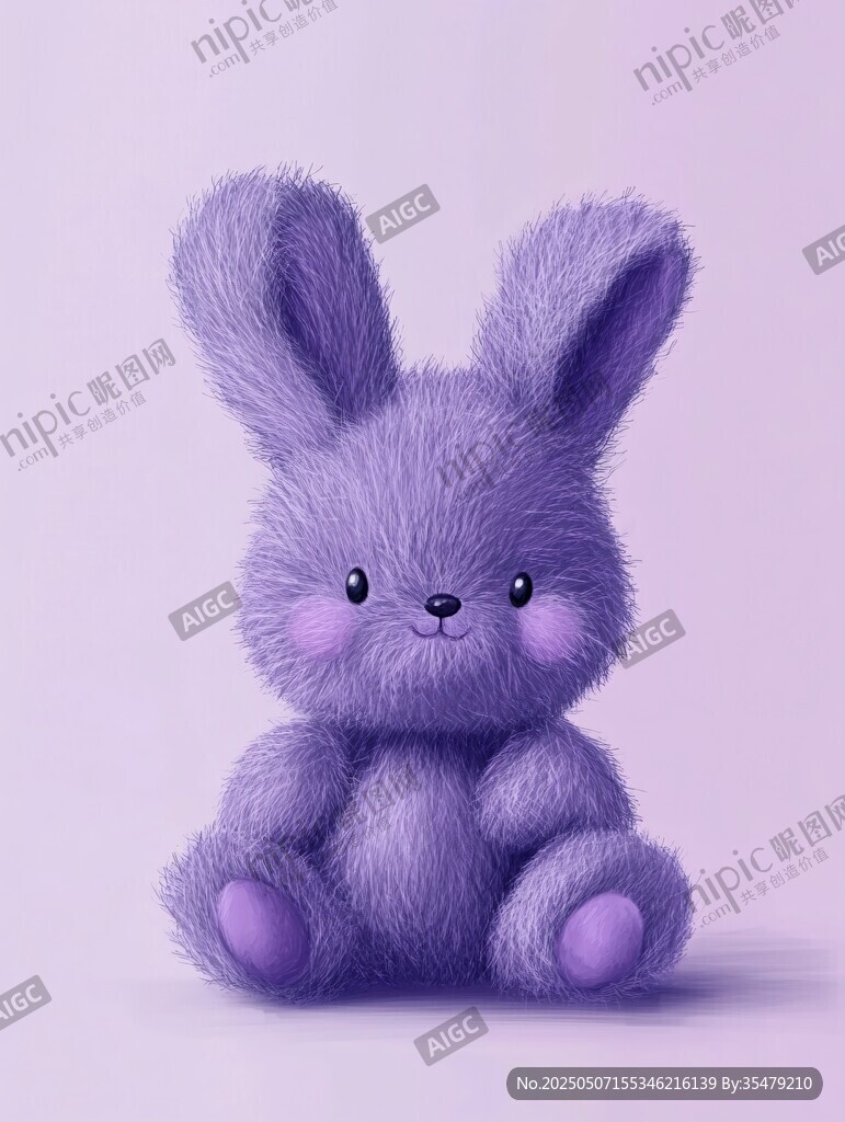 紫色毛絨小兔