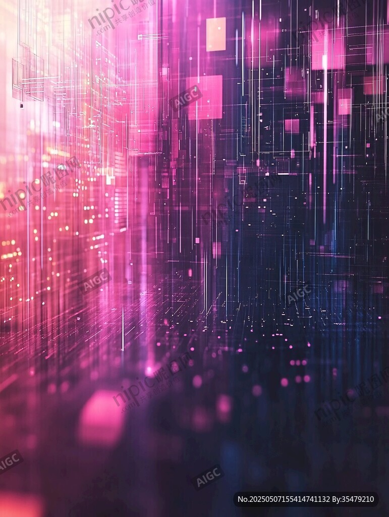 幻彩科技風數字空間背景