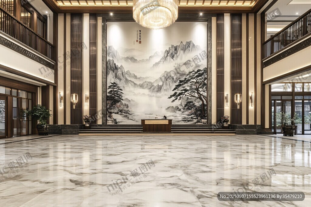 豪華中式大廳內(nèi)景展示