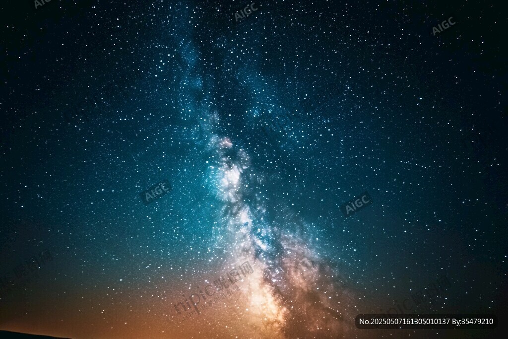 璀璨星河下的夢幻夜空