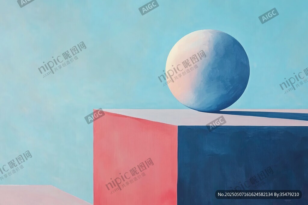 幾何球體靜物抽象畫面