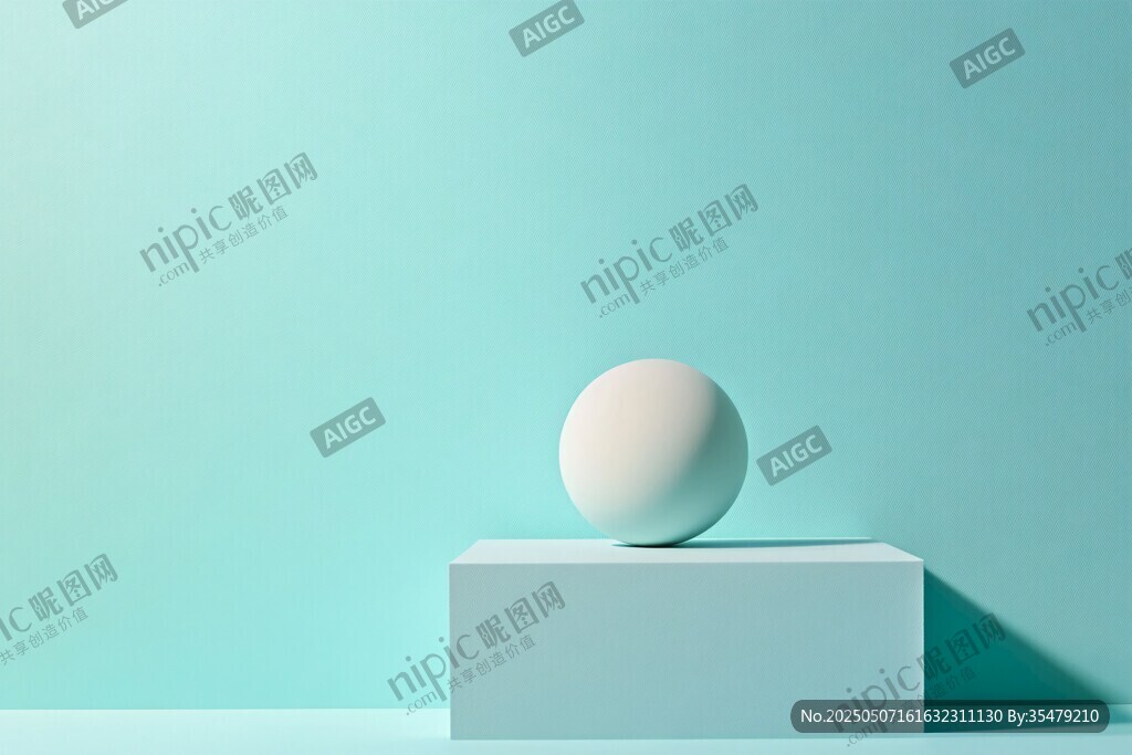 淺藍色背景上的白色球體