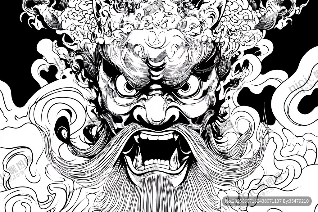 中式傳統(tǒng)鬼神形象插畫