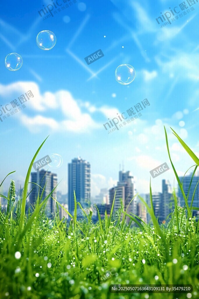城市綠野間的夢幻泡泡