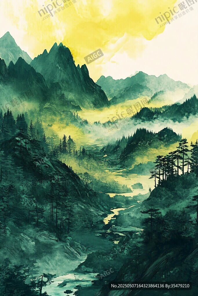 水墨山川間的夢幻河谷