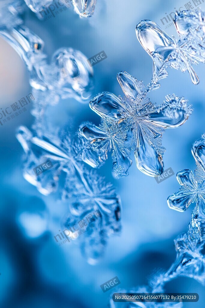 夢幻冰晶雪花微觀之美