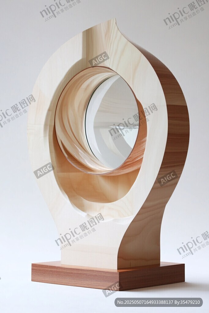 木質(zhì)環(huán)形雕塑藝術擺件