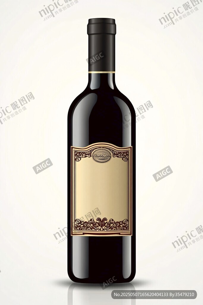 優(yōu)雅黑葡萄酒瓶圖