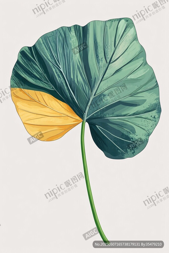 雙色葉片插畫