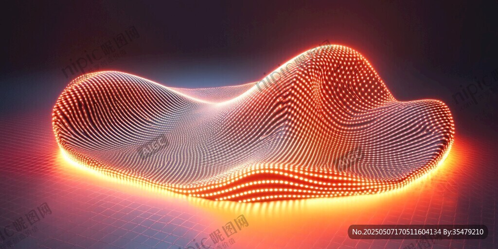 發(fā)光波浪形3D科技藝術圖形