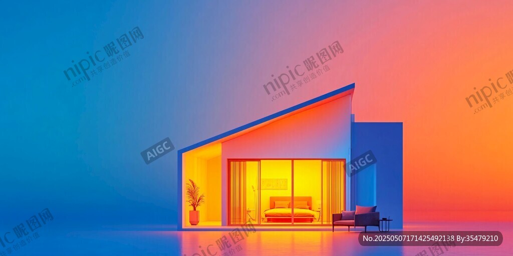 夢(mèng)幻色彩下的溫馨小屋