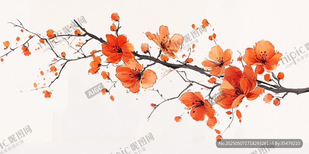 橙花滿枝圖
