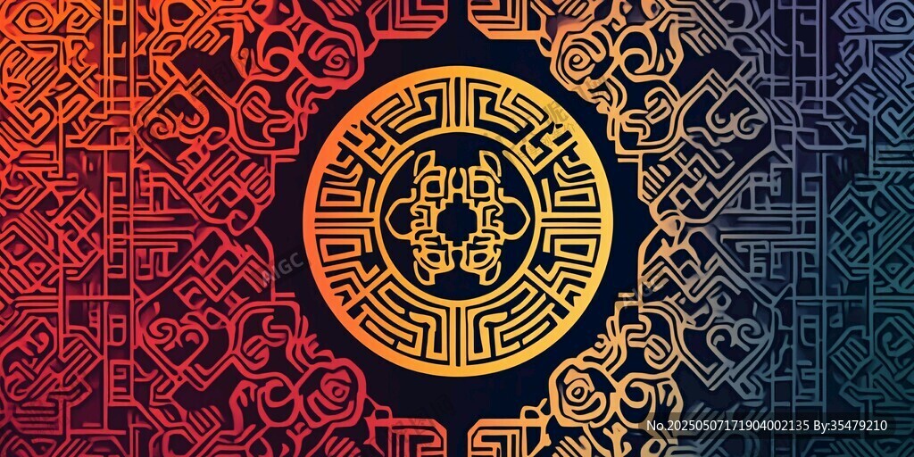 中式傳統(tǒng)幾何花紋裝飾圖案