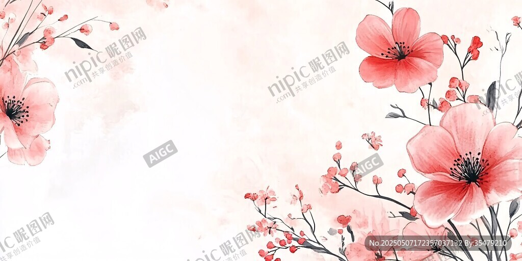粉色花卉背景圖