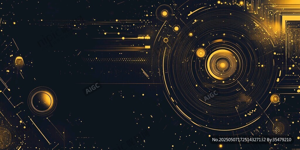 科技感黑金炫酷抽象背景圖