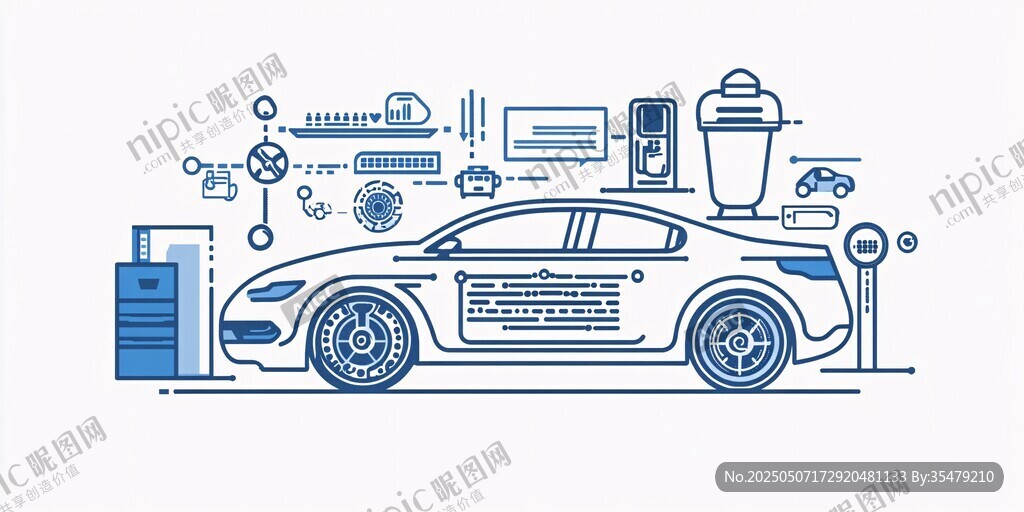 智能電動(dòng)汽車技術(shù)概念圖